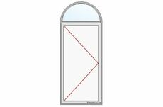 Tür mit Rundbogen einflügelig technische Zeichnung