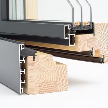 Holz-Alu Profil von Duoline mit zwei Dichtungsebenen