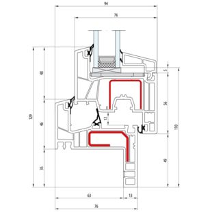 Salamander greenEvolution 76 MD Renovation Fenster CL Flosse 35 mm - 760018 761002