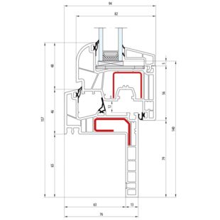 Salamander greenEvolution 76 MD Renovation Fenster RL Flosse 65 mm - 760020 761004