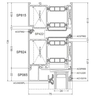 Aliplast Superial Tür innen öffnend - SP815 - SP824