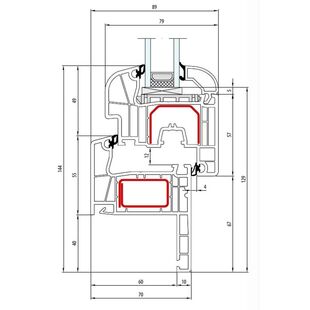 Aluplast IDEAL 4000 Renovation Fenster Round-Line Flosse 40mm 140x15-140x22
