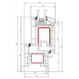 Aluplast IDEAL 4000 Monoblock 70mm Terrassentür innen öffnend Classic-Line 142mm Flosse 15mm - 140x12 - 140x30