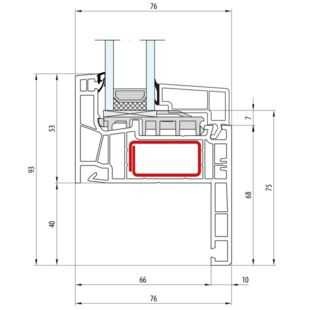 Aluplast IDEAL Neo Renovation Festverglasung Flosse 40 mm 160x15