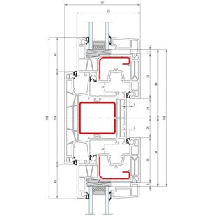 Aluplast IDEAL Neo MD Pfosten 114mm Fenster 75mm 160x46 160x20