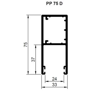 Rolltor Führungsschiene PP 75mm D