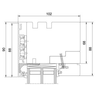 Drutex Duoline 88 Festverglasung oben