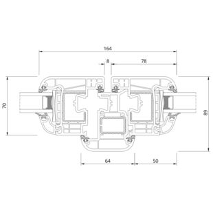 Drutex Iglo EXT Stulp 64mm Fenster Detailzeichnung - 50029 50016