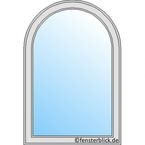 Fenstertyp Rundbogenfenster 1-flügelig festverglast im Fensterrahmen