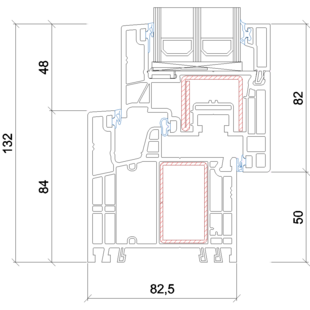 Gealan Kontur - Fenster 132mm 5021-5023