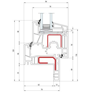 Salamander greenEvolution 76 AD Renovation Fenster CL Flosse 35 mm - 760017 761002