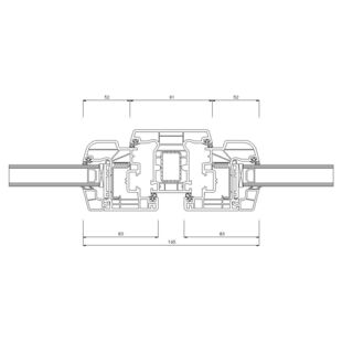 Schüco CT-70 AS Pfosten 91mm Fenster Rondo 83mm - 9012-8867