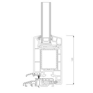 Schüco CT-70 AS Türschwelle 20mm innen öffnend - 9108