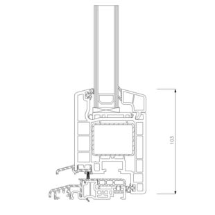 Schüco CT-70 AS Terassentürschwelle 20mm innen öffnend Classic - 9943