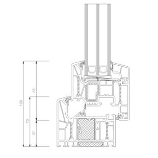 Schüco Living Alu Inside MD HI - Classic 120mm 9521-9523 mit Verstärkung