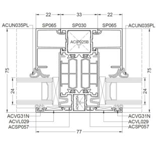 Aliplast Superial Pfosten 77mm - SP030