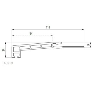 Aluplast 140219 - Fensterbank - 64mm - außen