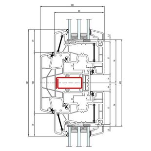 Aluplast energeto 8000 Pfosten 104mm Fenster Classic-Line 77mm - 180x44 - 080x20