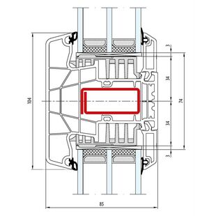 Aluplast energeto 8000 Pfosten 104mm - 180x44