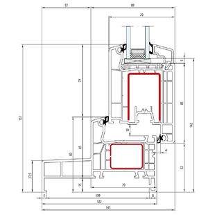 Aluplast IDEAL 4000 Monoblock 120mm Terrassentür innen öffnend Classic-Line 157mm - 140x16 - 140x30