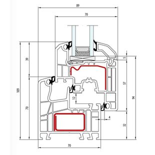 Aluplast IDEAL 5000 Fenster Soft - Line 109mm - 150x02 - 150x20