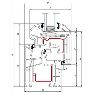 Aluplast 5000 Fenster Round - Line 119mm - 150x03 - 150x26