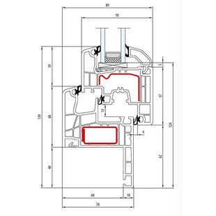 Aluplast IDEAL 5000 Renovation Fenster Classic - Line Flosse 40mm - 150x11 - 150x20