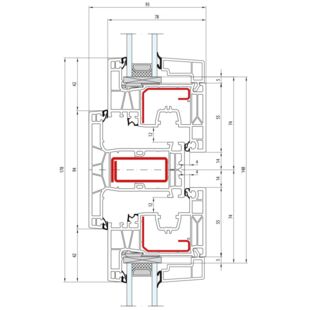 Aluplast IDEAL Neo AD Pfosten 94mm Fenster 75mm 160x41 160x20