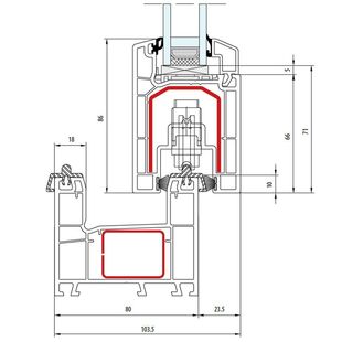 Aluplast Multi-Slide Flügel mit Laufwagen - Vertikal