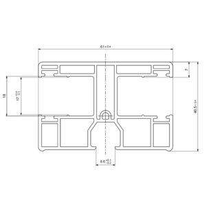 Führungsschiene Doppel  61mm Maxi für Drutex Aufsatzrollladen 55 Detail