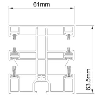 Führungsschiene Doppel mit Insektenschutz 61mm für Drutex Aufsatzrollladen Detail