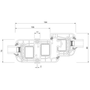 Drutex Iglo EXT H-Kopplung Fenster Detailzeichnung - 50110 50001 50016