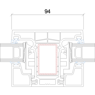 Gealan Linear mit Pfosten- 94 mm - 7040