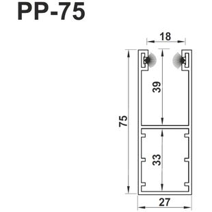 Rolltor Führungsschiene PP 75mm