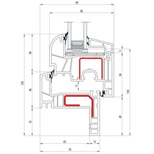 Salamander greenEvolution 76 AD Renovation Fenster RL Flosse 35 mm - 760017 761004