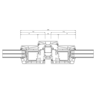 Schüco Living 82 MD Pfosten 94mm Terassentür innen öffnend Classic - 9465-9432