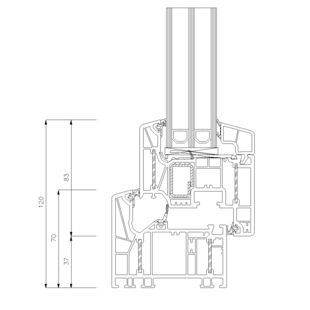 Schüco Living Alu Inside MD - Classic 120mm 9521-9523 mit Verstärkung