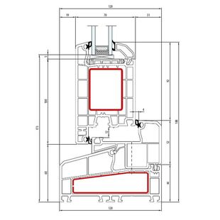 Aluplast IDEAL 4000 NL Tür außen öffnend Classic-Line 188mm - 140x53 - 140x58 - 140x35