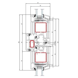 Aluplast 5000 Stulp 64mm Tür innen öffnend Classic-Line - 150x65 - 150x30