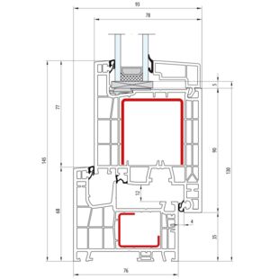 Aluplast IDEAL Neo MD Terassentür innen öffnend mit Blendrahmen - 160x07 160x30