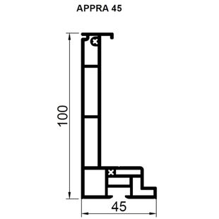 Aufsatzrollladen Führungsschiene APPRA 45mm