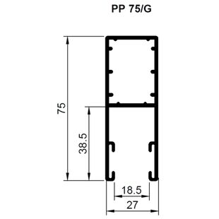 Rolltor Führungsschiene PP 75mm G