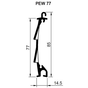 Lamelle PEW77 Alu technische Zeichnung