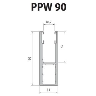 Vorbaurollladen Führungsschiene 90mm PPW verstärkt