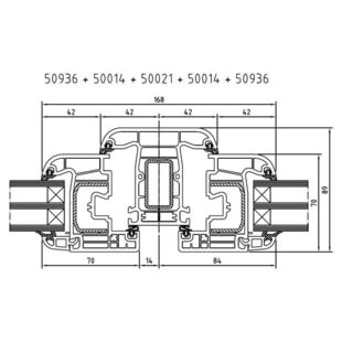 Drutex Iglo Light Pfosten mit Flügel 50936 50014 50021