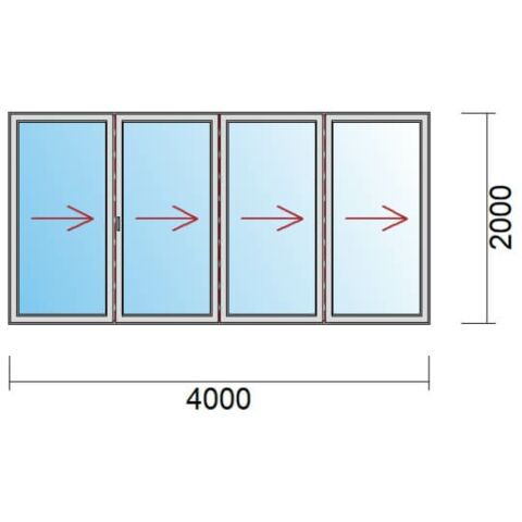 Faltschiebtür 4-Flügel
