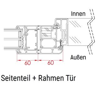 FM Haustür AC 68 - Seitenteil-Kopplung Detailzeichnung
