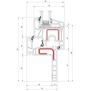 Salamander greenEvolution 76 MD Renovation Fenster CL Flosse 65 mm - 760020 761002