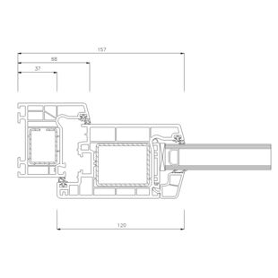 Schüco CT-70 AS Tür innen öffnend - 8865-9108