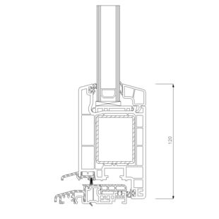 Schüco CT-70 AS Türschwelle 20mm innen öffnend - 9108